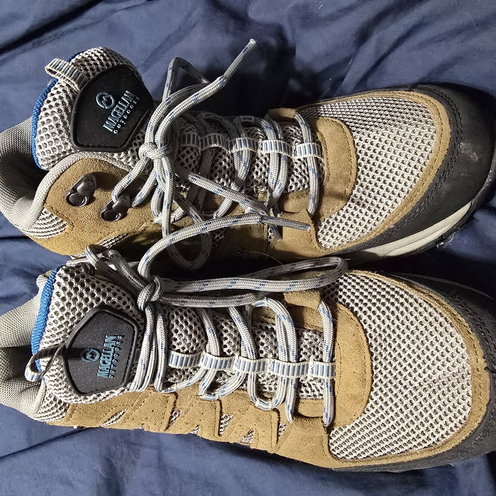 Magellan Outdoors Gray and Brown Athletic Shoes Rugged Design